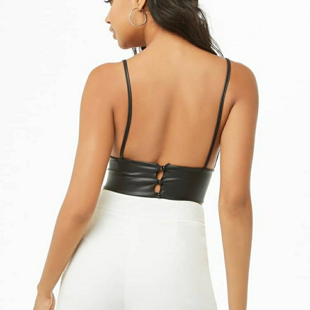 Latex look crop top *free w purchase* - Picture 2 of 6